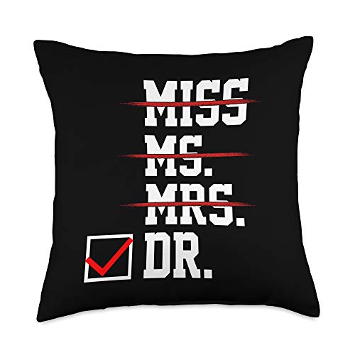 Doctor Gifts co. Doctor Women for Her Female PhD Graduation Gift Throw Pillow, 18x18, Multicolor