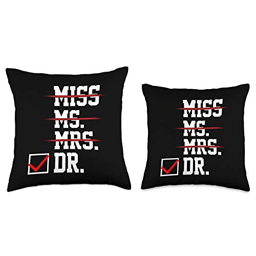 Doctor Gifts co. Doctor Women for Her Female PhD Graduation Gift Throw Pillow, 18x18, Multicolor