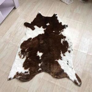 huichenxing2021furstore faux fur deer print area rug, animal deer hide skin cowhide area rug animals mat non-slip deer rug for home living room bedroom 33.5in x43.3in/2.8ftx3.6ft