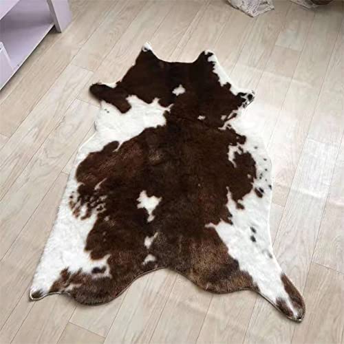 Huichenxing2021FURSTORE Faux Fur Deer Print Area Rug, Animal Deer Hide Skin Cowhide Area Rug Animals Mat Non-Slip Deer Rug for Home Living Room Bedroom 33.5in x43.3in/2.8ftx3.6ft