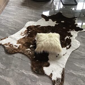 Huichenxing2021FURSTORE Faux Fur Deer Print Area Rug, Animal Deer Hide Skin Cowhide Area Rug Animals Mat Non-Slip Deer Rug for Home Living Room Bedroom 33.5in x43.3in/2.8ftx3.6ft