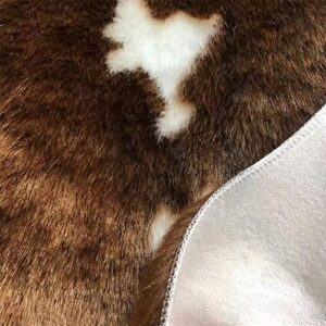 Huichenxing2021FURSTORE Faux Fur Deer Print Area Rug, Animal Deer Hide Skin Cowhide Area Rug Animals Mat Non-Slip Deer Rug for Home Living Room Bedroom 33.5in x43.3in/2.8ftx3.6ft