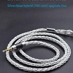 FAAEAL KZ ZSN ZS10 PRO Upgrade Earphone Cable,8 Core Cable Silver Blue Hybrid 784 Cores Silver Plated Upgrade Cable,Dedicated Cable 2Pin 0.75mm Replacement Headphone Wire for KZ ZSX Zax ZSN PRO