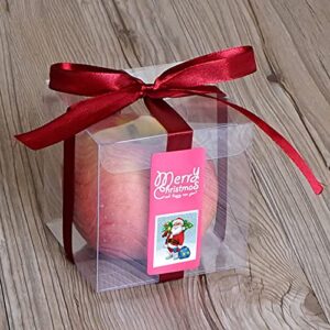 Oomcu 50 Pack Clear Plastic Favor Boxes,Transparent Macaron Cupcake Chocolate Candy Soap Gift Single Individual Packaging Boxes for Christmas Valentine Wedding Party Baby Shower Display(3" x 3" x 3")