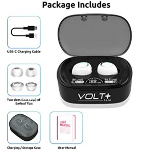 VOLT PLUS TECH Wireless V5.1 PRO Earbuds Compatible with Alcatel OneTouch PIXI 7 IPX3 Bluetooth Touch Waterproof/Sweatproof/Noise Reduction with Mic (White)