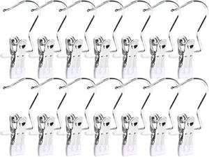 frezon 15 pack boot hanger for closet, laundry hooks with clips, boot holder, hanging clips, portable multifunctional hangers single clip space saving for jeans, hats, tall boots, towels(white)