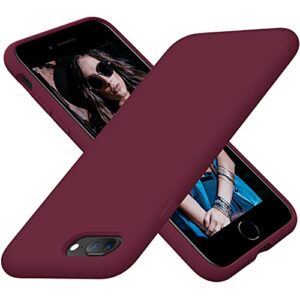 cordking iphone 8 plus case, iphone 7 plus case, silicone ultra slim shockproof phone case with [soft anti-scratch microfiber lining], 5.5 inch, plum