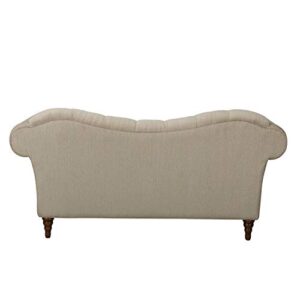 Lexicon Waverly Textured Fabric Tufted Love Seat, 69.5" W, Brown