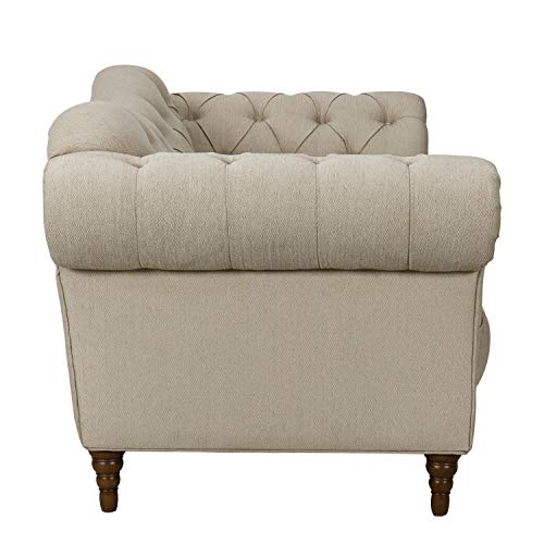 Lexicon Waverly Textured Fabric Tufted Love Seat, 69.5" W, Brown