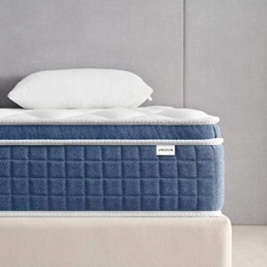 jingxun king mattress 14 inch innerspring mattress strong support pocket spring hybrid mattress pressure relief bed in a box medium firm bed mattress，76"*80"*14"