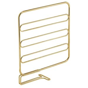 mDesign Versatile Metal Wire Closet Shelf Divider and Separator for Storage and Organization in Bedroom, Bathroom, Kitchen and Office Shelves - Easy Install - 8 Pack - Soft Brass