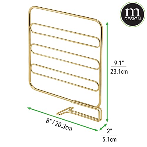 mDesign Versatile Metal Wire Closet Shelf Divider and Separator for Storage and Organization in Bedroom, Bathroom, Kitchen and Office Shelves - Easy Install - 8 Pack - Soft Brass