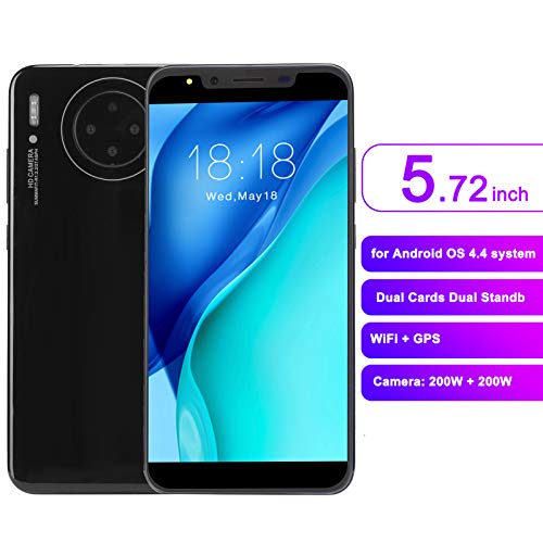 Dilwe M30PLUS 5.72in Smartphone, International Version 3G Smart Phone, 512MB + 4G Memory Dual SIM+Memory Card Slot Cell Phone for Android System(Black)