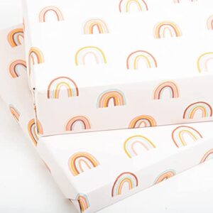 Central 23-6 Wrapping Paper Sheets - Pastel Rainbows - Birthday Gift Wrap for Women Girls Kids - Easter Paper - Baby Shower - Eco and Made in the UK