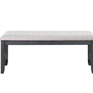 New Classic Furniture Gia Upholstered Dining Bench, Smoky Gray Finish