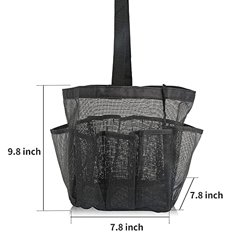 Saiveina Mesh Shower Caddy for College Dorm Necessities Portable Travel Shower Basket Shower Tote Bag for Girls and Boys, with 9 Pockets