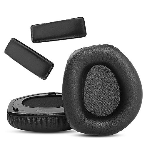 Upgrade Earpads Ear Cushion Protein Leather RS165 RS175 Replacement Compatible with Sennheiser HDR165 HDR175 Wireless Headset Headband Memory Foam