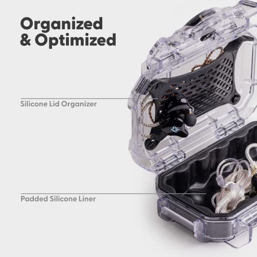 Evergreen 52 in Ear Monitor Protective Case for IEM -Waterproof/USA Made - Suitable for KZ ZS10/ZS10 Pro/ZSN/ZST/AS10/AS16/Sure SE215-CL/SE201-K