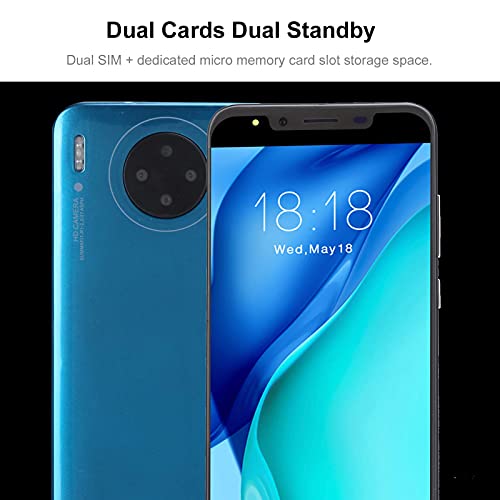 M30PLUS 5.72in Smartphone, International Version 3G Smart Phone, 512MB + 4G Memory, Dual SIM+Memory Card Slot Cell Phone for Android System(Blue)