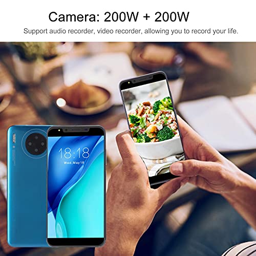 M30PLUS 5.72in Smartphone, International Version 3G Smart Phone, 512MB + 4G Memory, Dual SIM+Memory Card Slot Cell Phone for Android System(Blue)