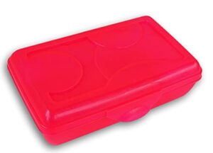 snap-closed transparent pencil case box for school (neon pink)
