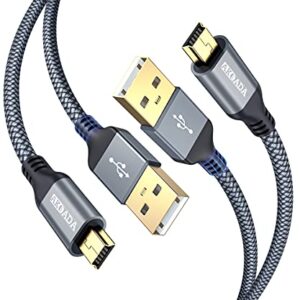 Mini USB Cable [10FT 2 Pack], Akoada USB 2.0 Type A to Mini B Cable Braided Charging Cord Compatible with GoPro Hero 3+, PS3 Controller, MP3 Player, Digital Camera, Garmin Nuvi GPS Yeti Microphone etc