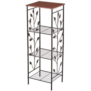 collections etc climbing leaf design 4-tier metal accent shelf