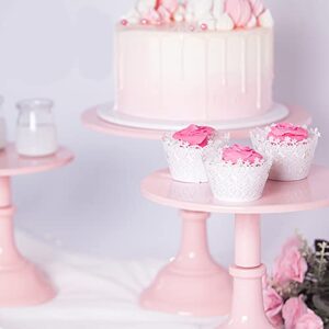 Set of 3pcs Pink Cake Cupcake Stands Round Modern Dessert Towers Decor Serving Platter for Girl's Party Baby Shower Wedding Birthday Parties Celebration