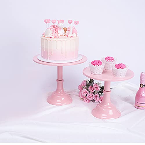 Set of 3pcs Pink Cake Cupcake Stands Round Modern Dessert Towers Decor Serving Platter for Girl's Party Baby Shower Wedding Birthday Parties Celebration