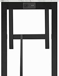 New Classic Furniture Celeste Faux Marble Theater Bar Table with 3 Bar Stool Set, Black Velvet with Black Base