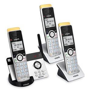 vtech is8121-3 super long range up to 2300 feet dect 6.0 bluetooth 3 handset cordless phone for home with answering machine, call blocking, connect to cell, intercom and expandable to 5 handsets