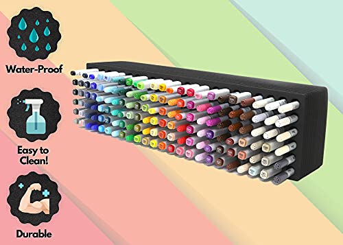 Polar Whale 2 Art Marker Storage Tray Organizers Pen Pencil Brush Storage Design Stand Supply Horizontal Storage Non-Scratch Non-Rattle Washable Compatible with Copic and More Each Holds 144