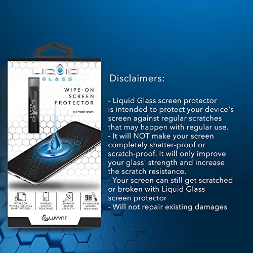 LIQUID GLASS Screen Protector for All Smartphones Tablets and Watches Scratch and Shatter Resistant Wipe On Nano Protection for Up to 4 Devices - Bottle