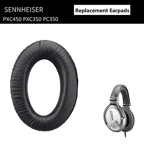 PXC350 Earpads Replacement PXC450 Protein Leather Ear Pad Cushions Repair Parts Compatible with Sennheiser PXC350 PXC450 PC350 HD380 HD380PRO HME95 HMEC250 Headphones (Black)