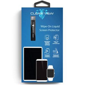 clearview liquid glass screen protector | covers up to 4 devices | for all smartphones tablets and watches wipe on nano protection - bottle