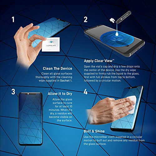 ClearView Liquid Glass Screen Protector | Covers up to 4 Devices | for All Smartphones Tablets and Watches Wipe On Nano Protection - Bottle