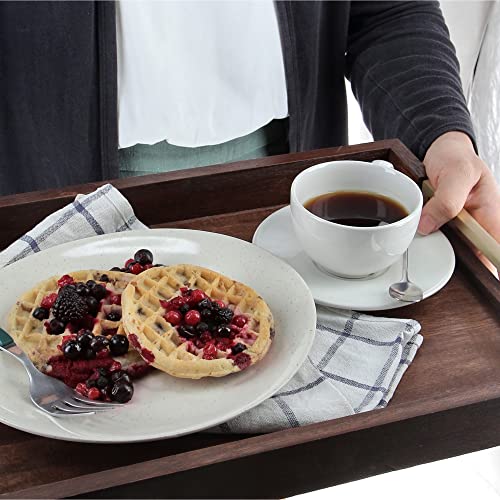 Wooden Coffee Table Serving Tray - Decorative Ottoman Tray for Living Room, Beautiful Home Decor, Perfect for Serving Food or displaying Household Items. Walnut and Gold Brass. by Harry & Melinda.