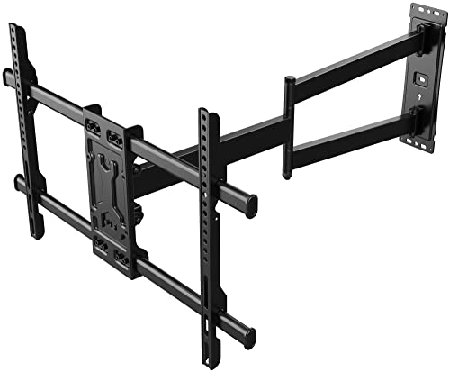 FORGING MOUNT Corner TV Wall Mount Long Arm TV Mount Bracket for 32"-75" TVs-Easy to Install Single Stud Design- 33" of Smooth Extension Plus Swivel,Tilt,Max VESA 600X400mm,Holds 100lbs