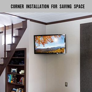 FORGING MOUNT Corner TV Wall Mount Long Arm TV Mount Bracket for 32"-75" TVs-Easy to Install Single Stud Design- 33" of Smooth Extension Plus Swivel,Tilt,Max VESA 600X400mm,Holds 100lbs