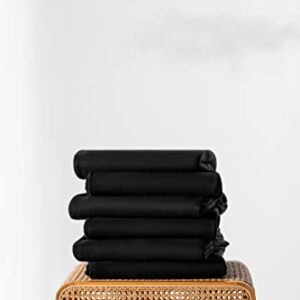 SeaBeauty Cozy Fleece Blanket Bulk-（Pack of 6） Comfortable Fleece Throw Blanket Suitable for Home Bed Sofa Office Camping and Pet-Friendly Warm and Breathable Black, Pack of 6-50 x 60 Inch
