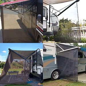 Shoppingsoon RV Awning Side Sun Shade 9’ x 7’ Screen Kit Compatible with Dometic Camping Trailer Canopy Black Mesh Screen UV Blocker