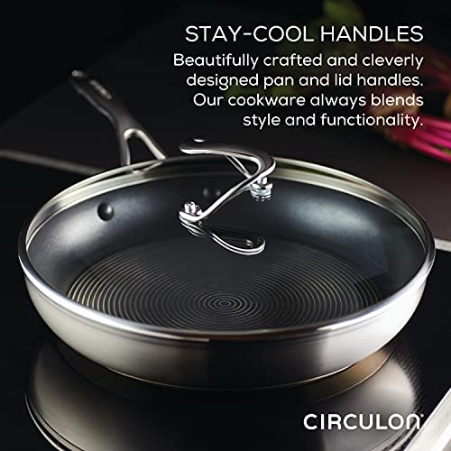 Circulon Stainless Steel Cookware Pots and Pans Set with SteelShield Hybrid Stainless and Nonstick Technology