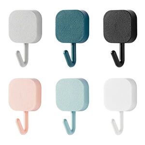 soekewo adhesive hooks, key hooks for wall decorative key holder rack self adhesive wall hooks for entryway/door/bathroom/kitchen (10 multicolor)