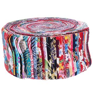 artibetter fabric quilting strips floral jelly roll fabric cotton craft fabric bundle craft sewing squares bundle multicolor patchwork gift wrapper for diy craft patchwork colorful 36pcs