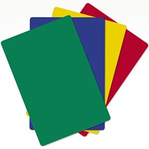 cut n' funnel multi-color heavy gauge flexible plastic cutting board mats 4 pack 18" x 12" made in the usa bpa free dishwasher safe