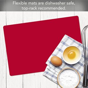 Cut N' Funnel Multi-Color Heavy Gauge Flexible Plastic Cutting Board Mats 4 Pack 18" x 12" Made in the USA BPA Free Dishwasher Safe