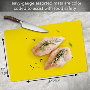 Cut N' Funnel Multi-Color Heavy Gauge Flexible Plastic Cutting Board Mats 4 Pack 18" x 12" Made in the USA BPA Free Dishwasher Safe