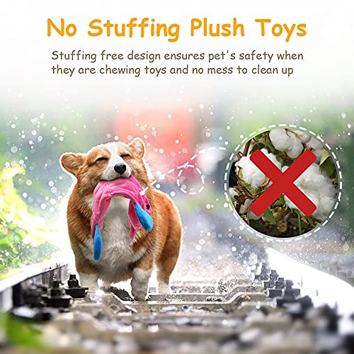 AWOOF No Stuffing Dog Toy, Crinkle Squeaky Dogs Teething Chew Toys Set for Small Medium Large Breed Puppies Aggressive Chewers,Durable Birthday Interactive Plaything Dogs Doggies Toys Bulk