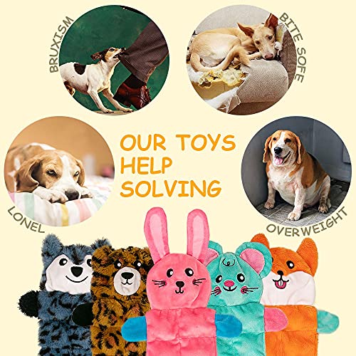 AWOOF No Stuffing Dog Toy, Crinkle Squeaky Dogs Teething Chew Toys Set for Small Medium Large Breed Puppies Aggressive Chewers,Durable Birthday Interactive Plaything Dogs Doggies Toys Bulk