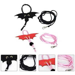 balacoo 2 Sets Bearded Dragon Harness and Leash Adjustable Leather Reptile Lizard Leash Pet Traction Belt for Amphibians and Other Small Pet Animals